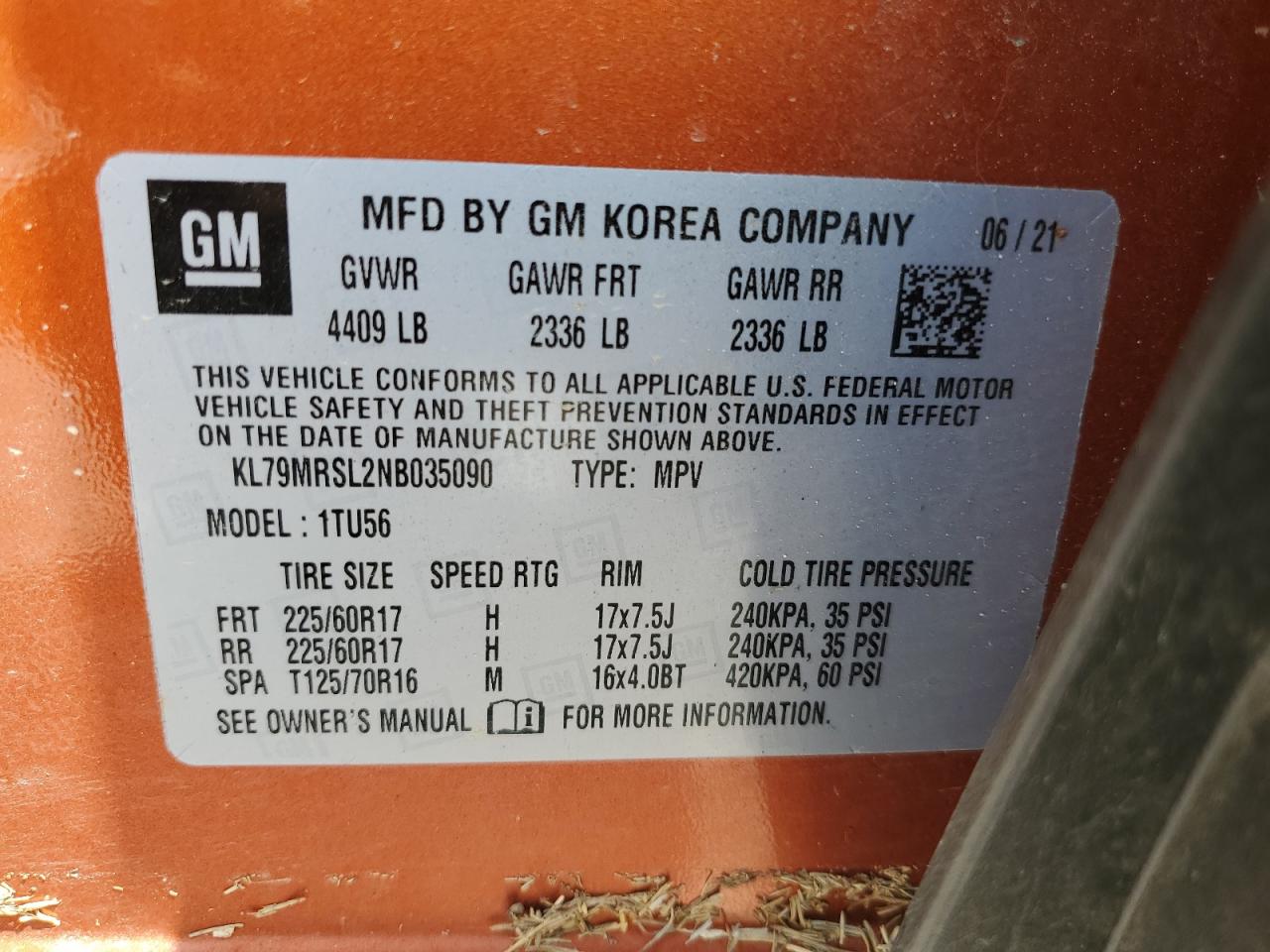 2022 CHEVROLET TRAILBLAZER LT VIN:60866263