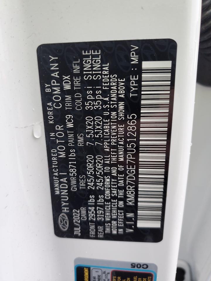 2023 HYUNDAI PALISADE CALLIGRAPHY VIN:KM8R7DGE7PU512865