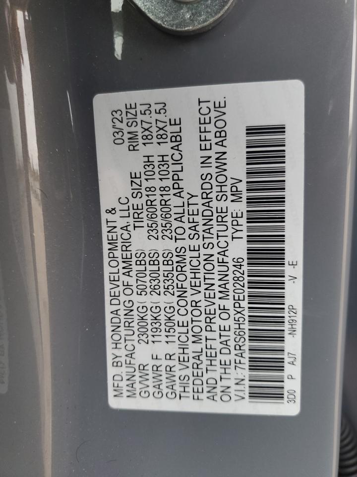2023 HONDA CR-V SPORT VIN:7FARS6H5XPE028246