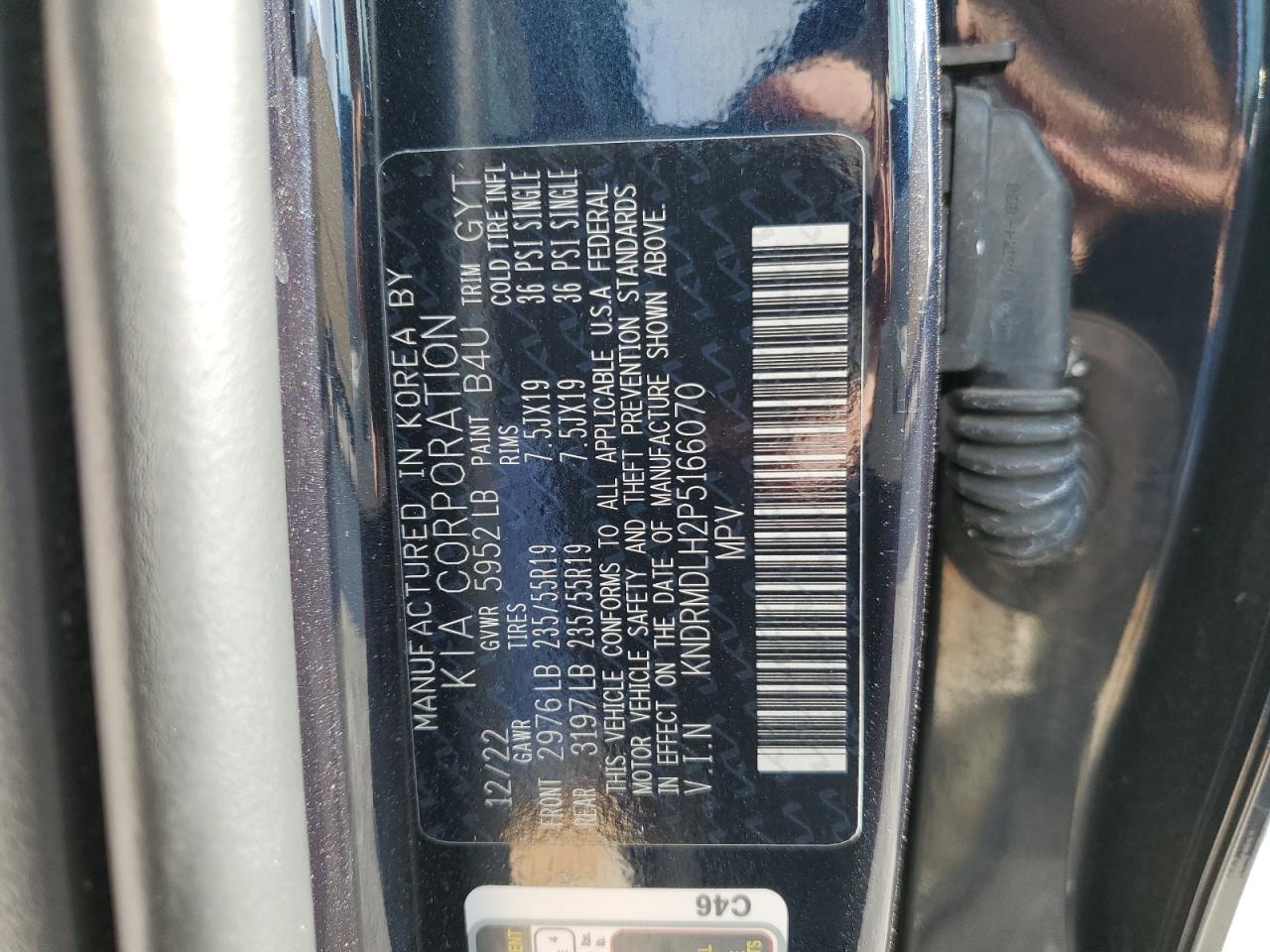 2023 KIA SORENTO SX PRESTIGE VIN:KNDRMDLH2P5166070
