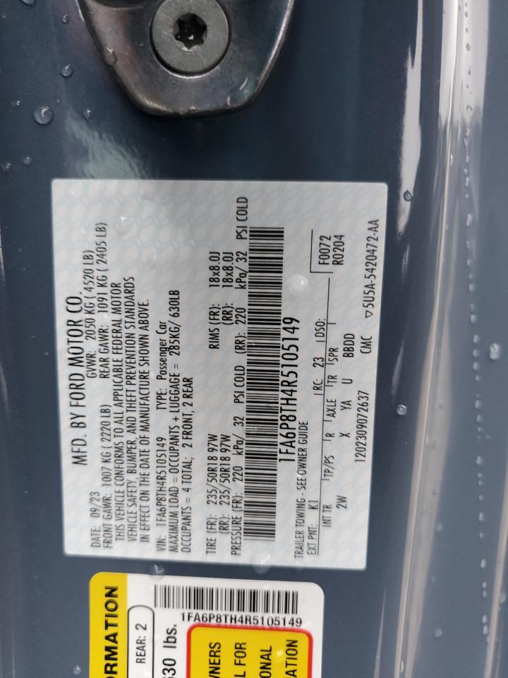 2024 FORD MUSTANG VIN:1FA6P8TH4R5105149