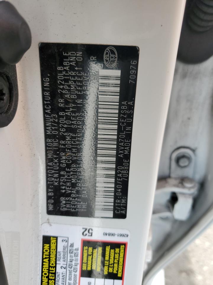 2023 TOYOTA CAMRY SE NIGHT SHADE VIN:4T1G11AK8PU768647