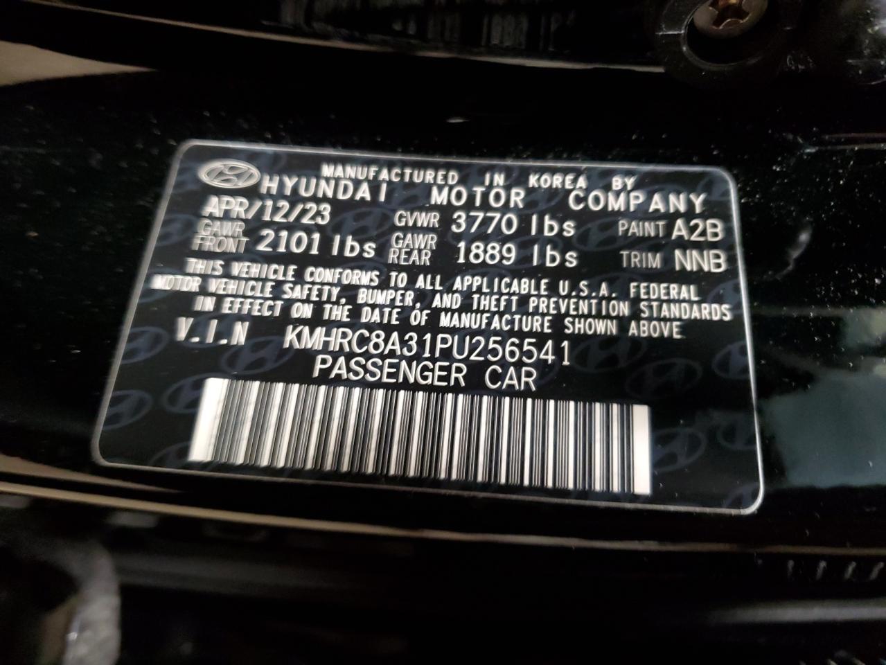 2023 HYUNDAI VENUE SEL VIN:KMHRC8A31PU256541