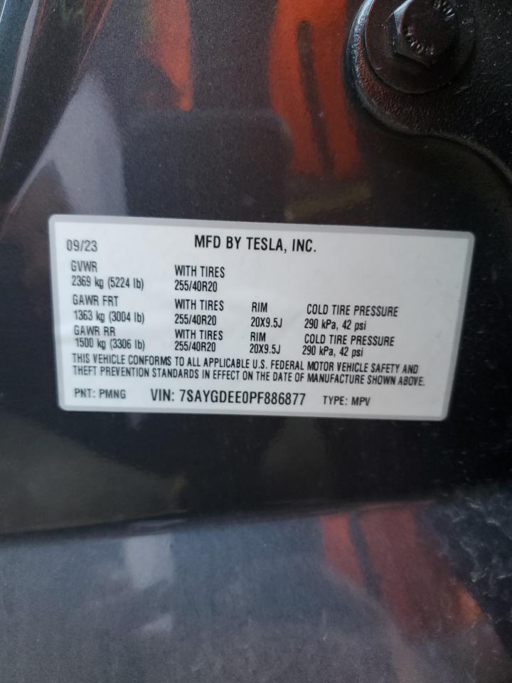 2023 TESLA MODEL Y VIN:7SAYGDEE0PF886877