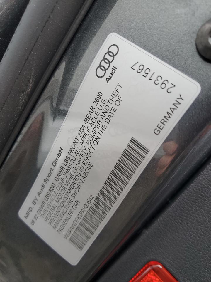 2023 AUDI RS5 VIN:WUAAWDF53PA900542