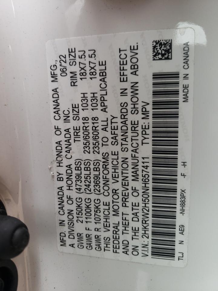 2022 HONDA CR-V EX VIN:2HKRW2H50NH657411