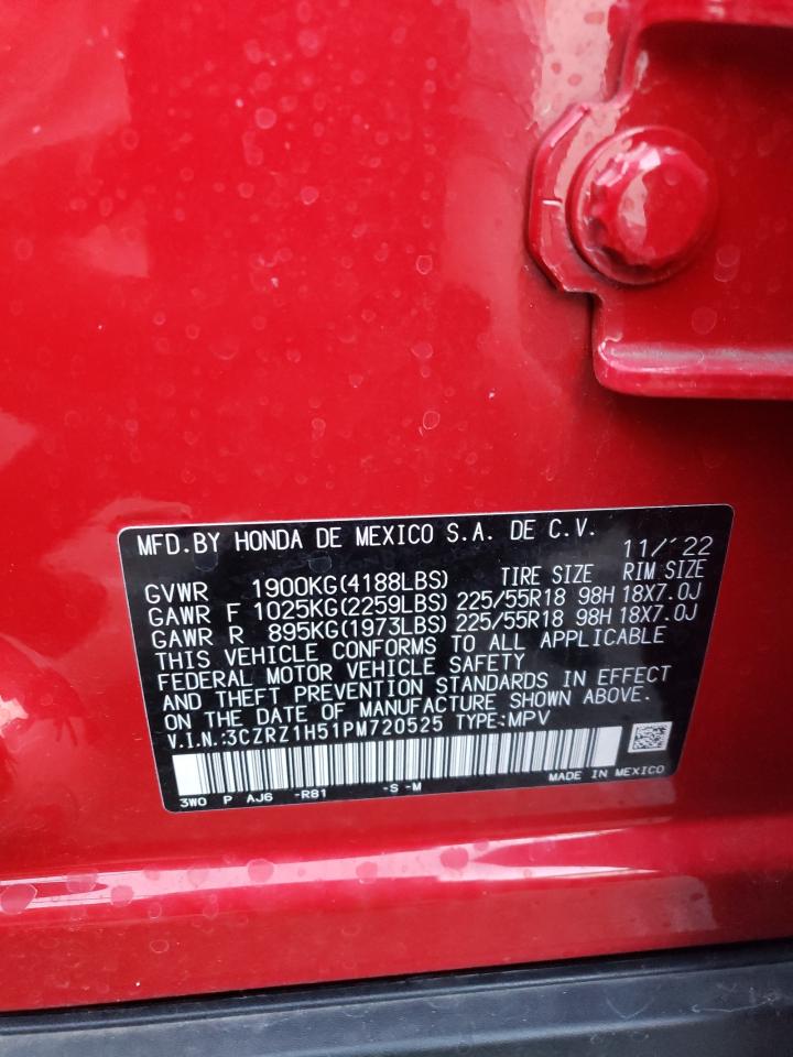 2023 HONDA HR-V SPORT VIN:3CZRZ1H51PM720525