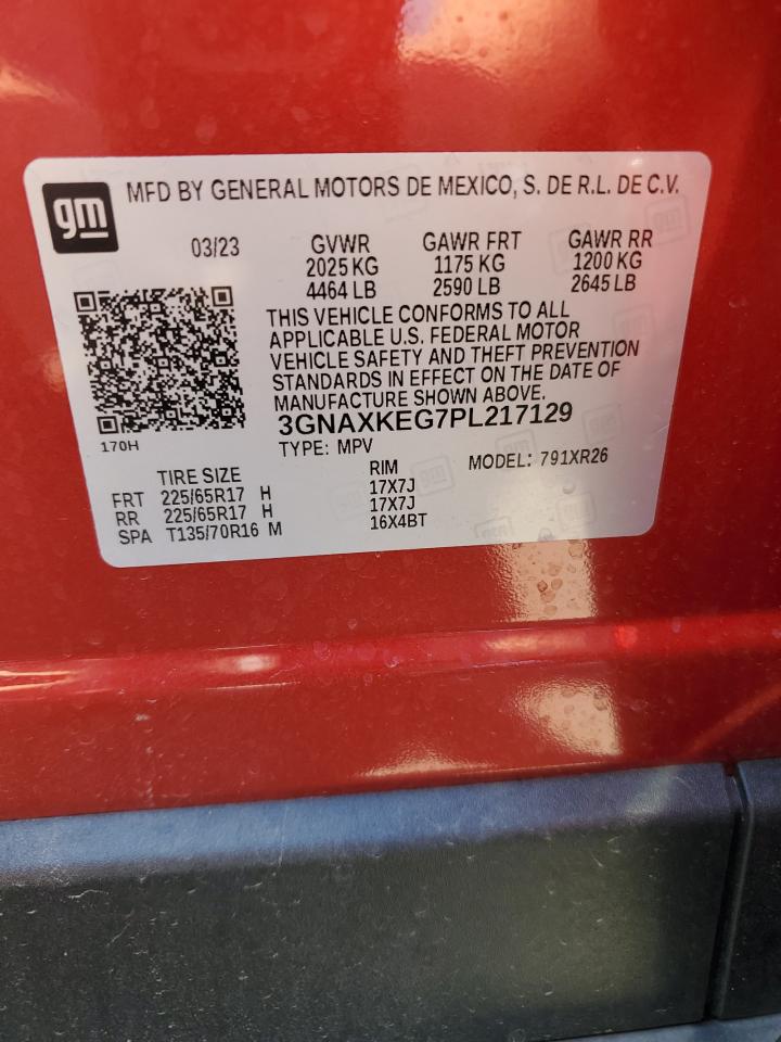 2023 CHEVROLET EQUINOX LT VIN:3GNAXKEG7PL217129