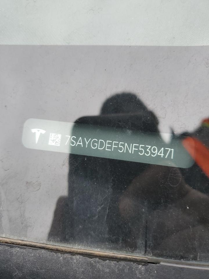 2022 TESLA MODEL Y VIN:7SAYGDEF5NF539471