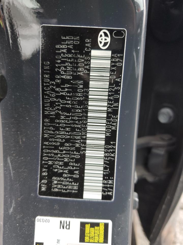 2023 TOYOTA COROLLA XSE VIN:5YFT4MCE6PP156723