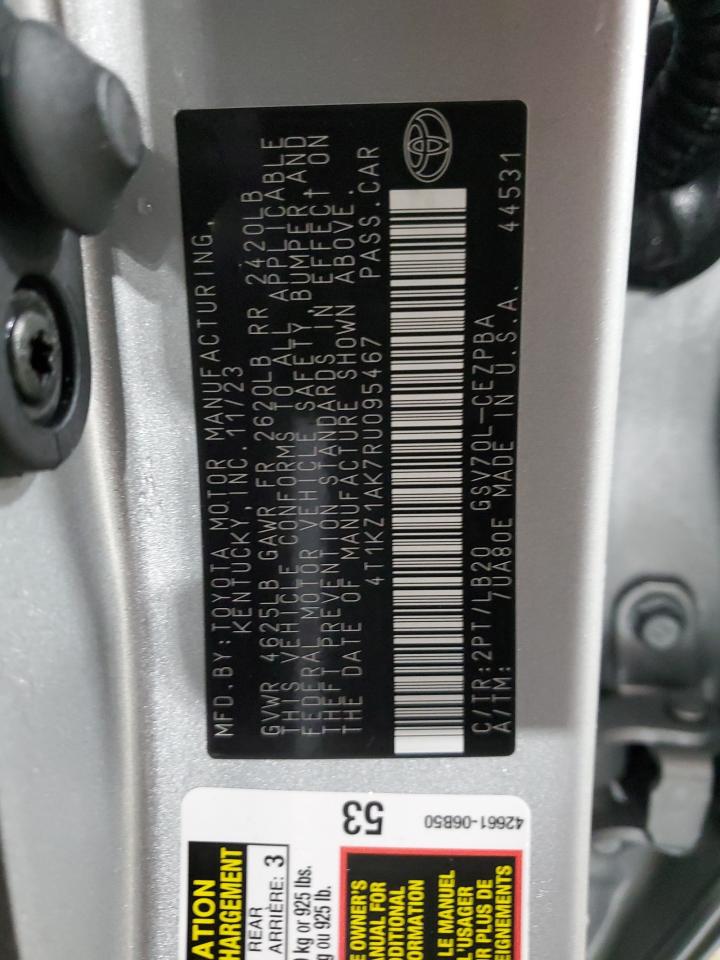 2024 TOYOTA CAMRY TRD VIN:4T1KZ1AK7RU095467