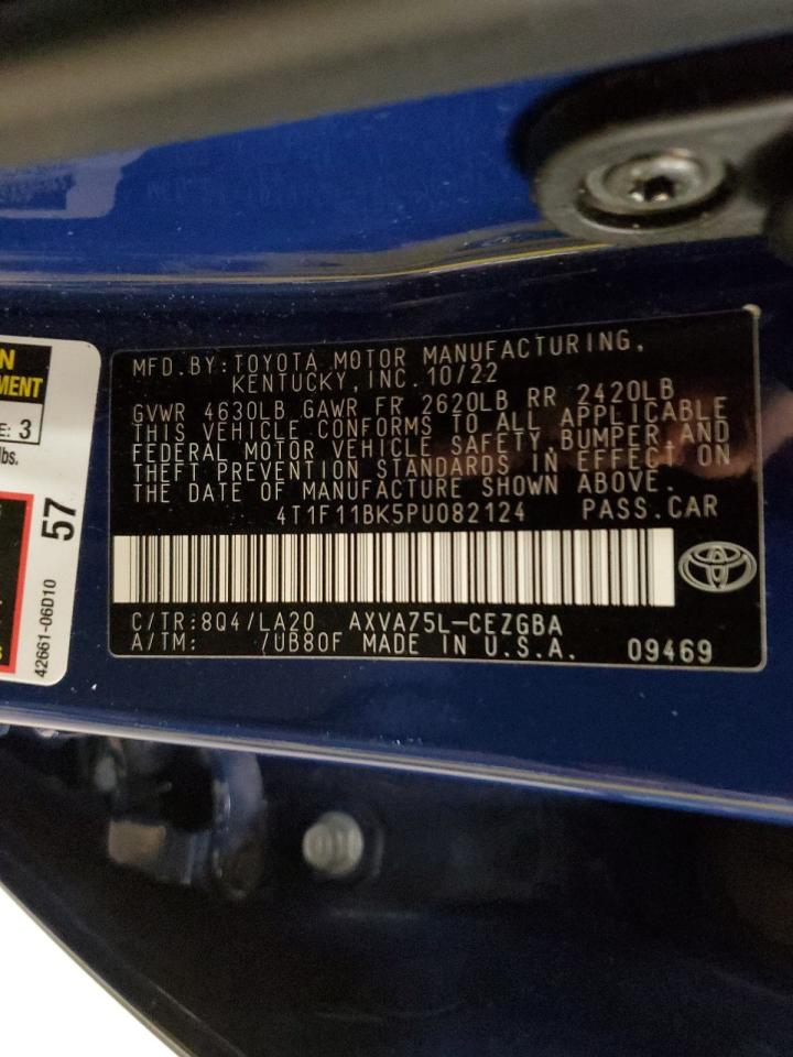 2023 TOYOTA CAMRY XLE VIN:4T1F11BK5PU082124