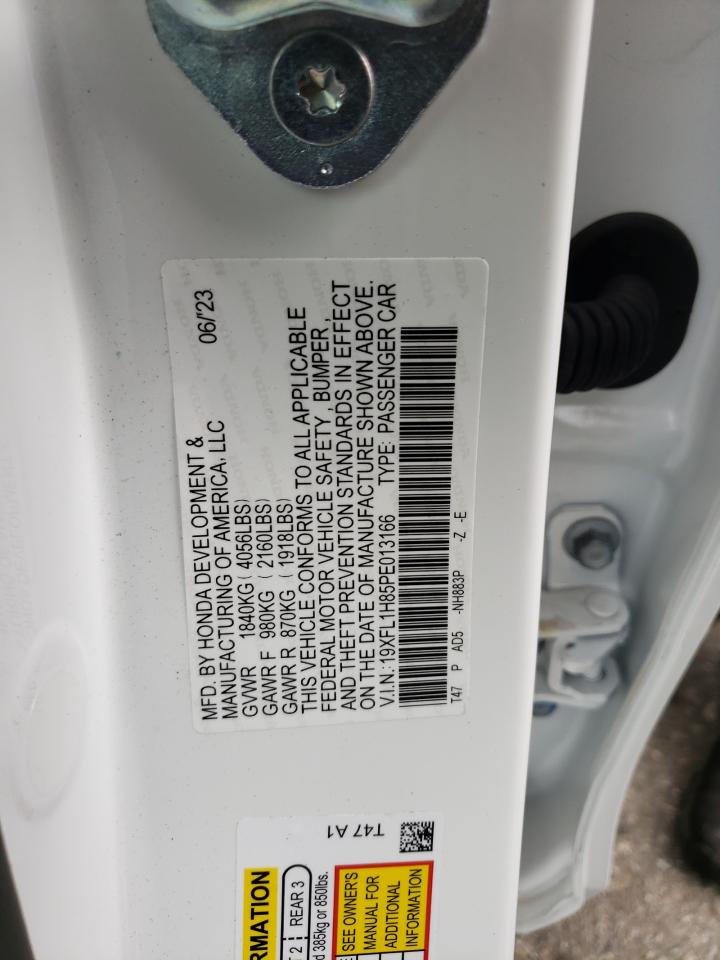 2023 HONDA CIVIC SPORT TOURING VIN:19XFL1H85PE013166