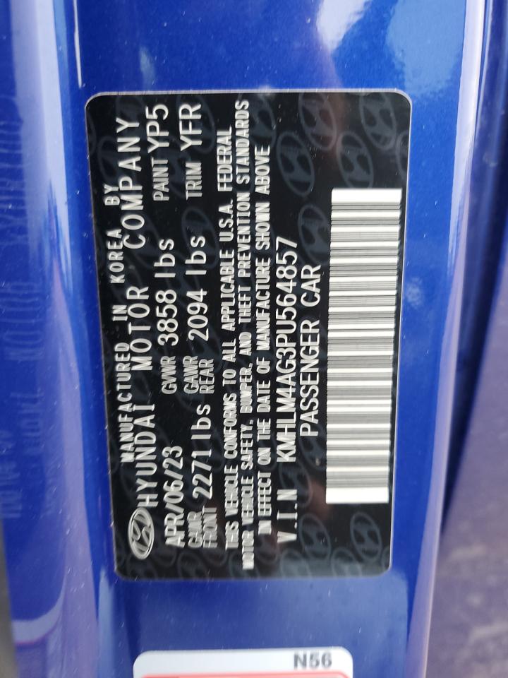 2023 HYUNDAI ELANTRA SEL VIN:KMHLM4AG3PU564857