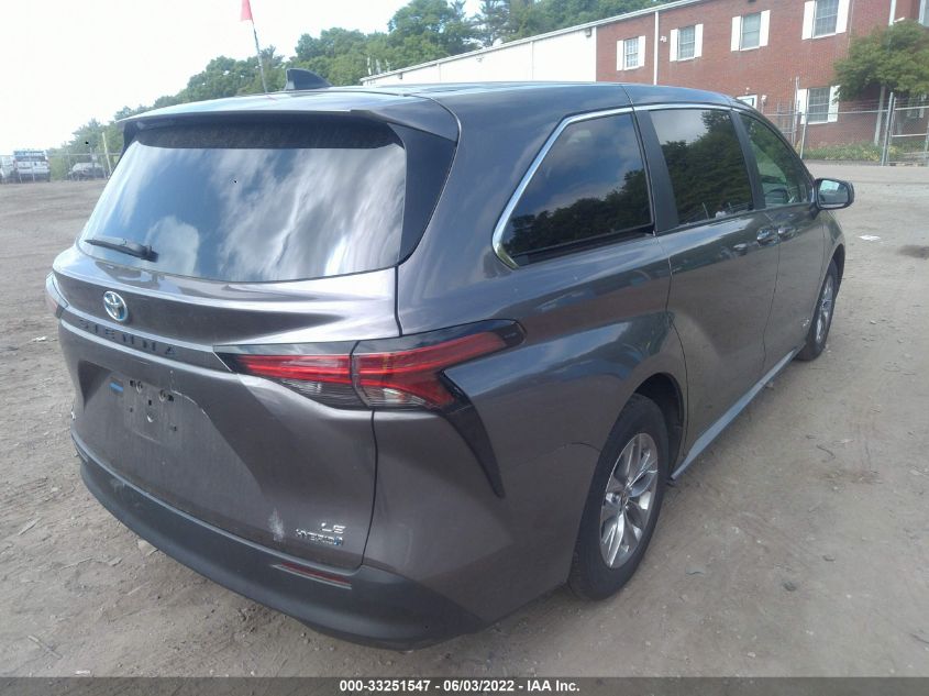 2021 TOYOTA SIENNA LE VIN: 5TDKSKFCXMS004916