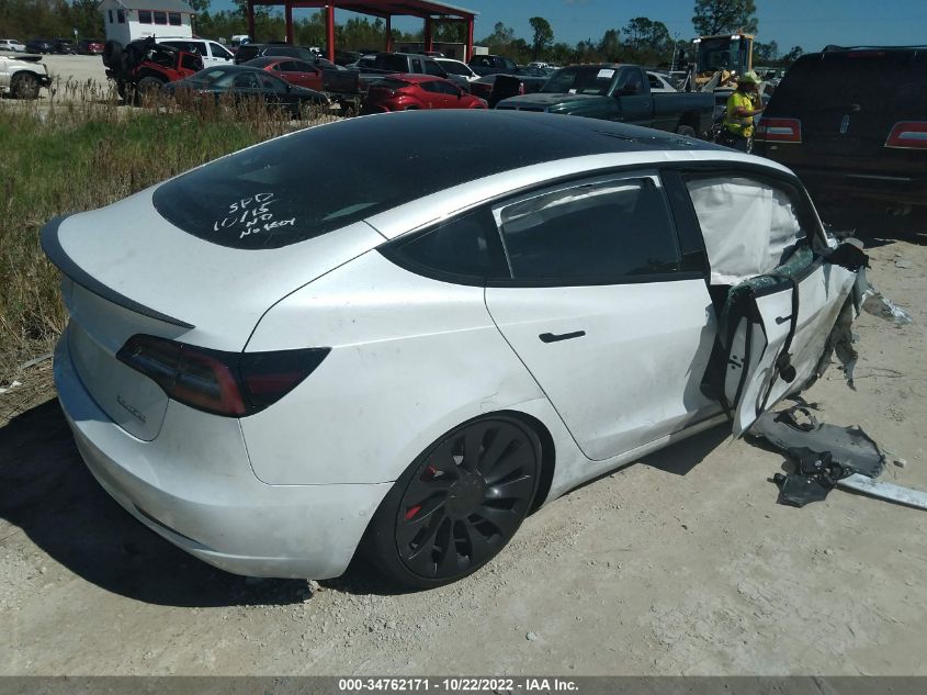 2022 TESLA MODEL 3 PERFORMANCE VIN: 5YJ3E1EC5NF323167