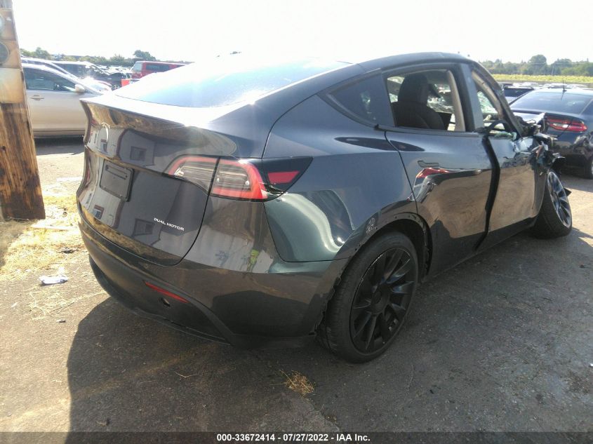 2021 TESLA MODEL Y LONG RANGE VIN: 5YJYGDEE6MF138854