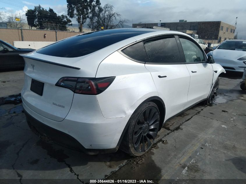 2022 TESLA MODEL Y PERFORMANCE VIN: 7SAYGDEF6NF382436