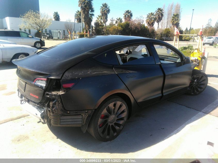 2022 TESLA MODEL 3 PERFORMANCE VIN: 5YJ3E1EC6NF175725