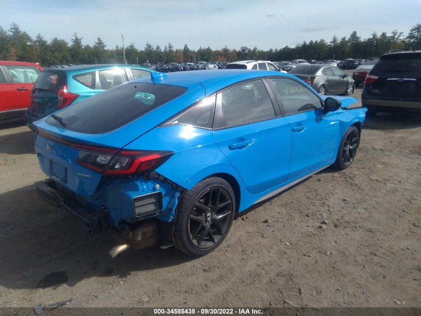 2022 HONDA CIVIC HATCHBACK SPORT VIN: 19XFL2H85NE003837