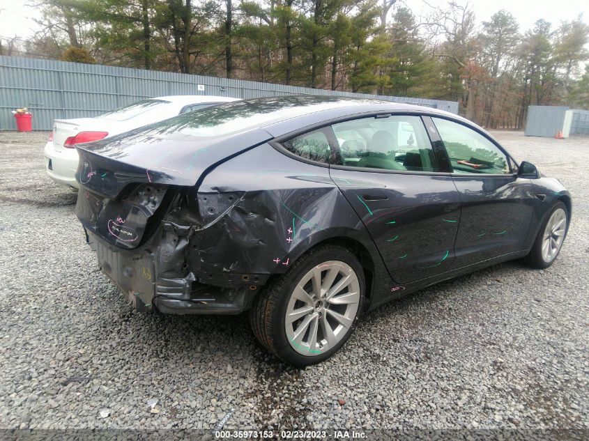 2022 TESLA MODEL 3 LONG RANGE VIN: 5YJ3E1EB4NF183118