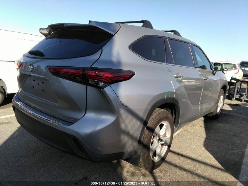 2022 TOYOTA HIGHLANDER LE VIN: 5TDZZRAH8NS100177
