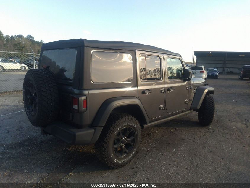 2022 JEEP WRANGLER UNLIMITED WILLYS VIN: 1C4HJXDG8NW259534