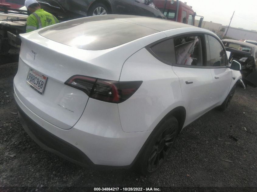 2022 TESLA MODEL Y LONG RANGE VIN: 7SAYGDEE2NF463554