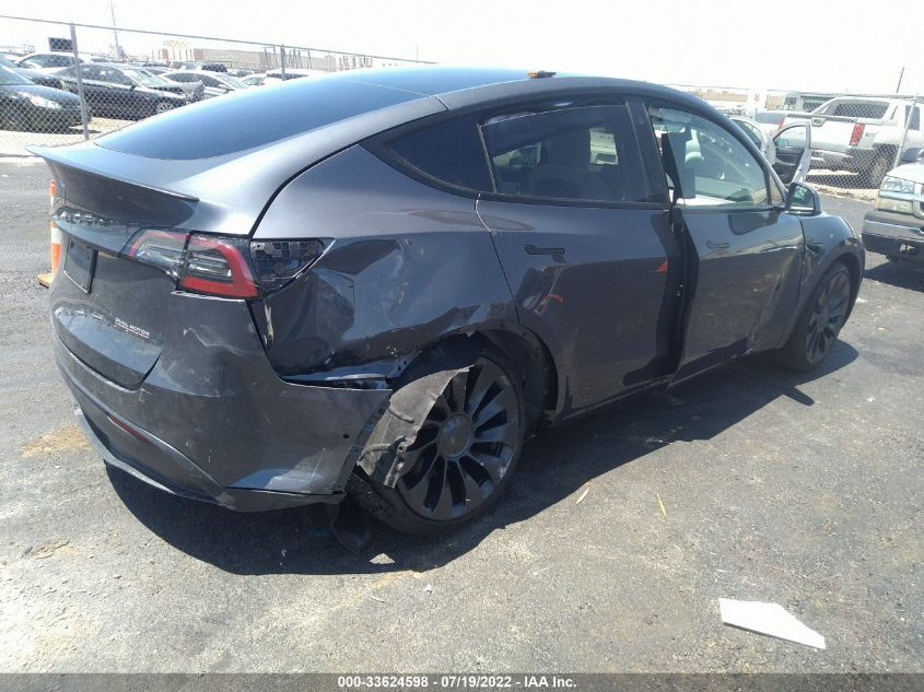 2022 TESLA MODEL Y PERFORMANCE VIN: 7SAYGDEF9NF489142
