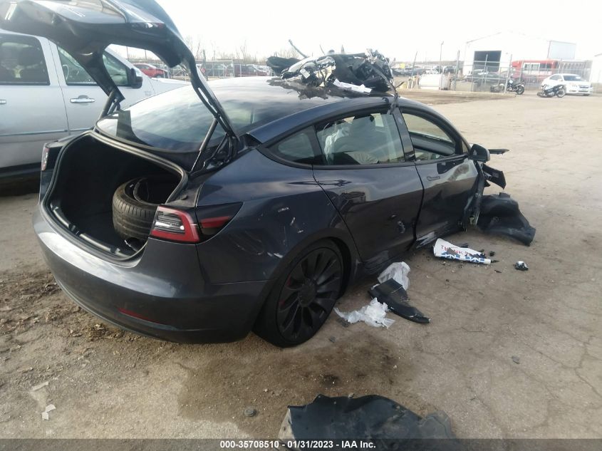 2022 TESLA MODEL 3 PERFORMANCE VIN: 5YJ3E1EC8NF277513