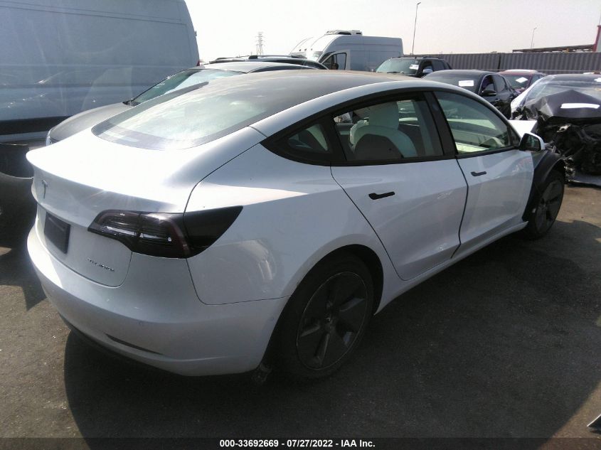2022 TESLA MODEL 3 LONG RANGE VIN: 5YJ3E1EB8NF251999