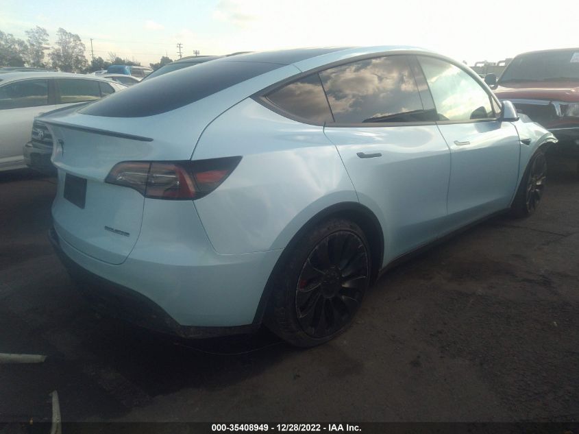 2022 TESLA MODEL Y PERFORMANCE VIN: 7SAYGDEF9NF438286
