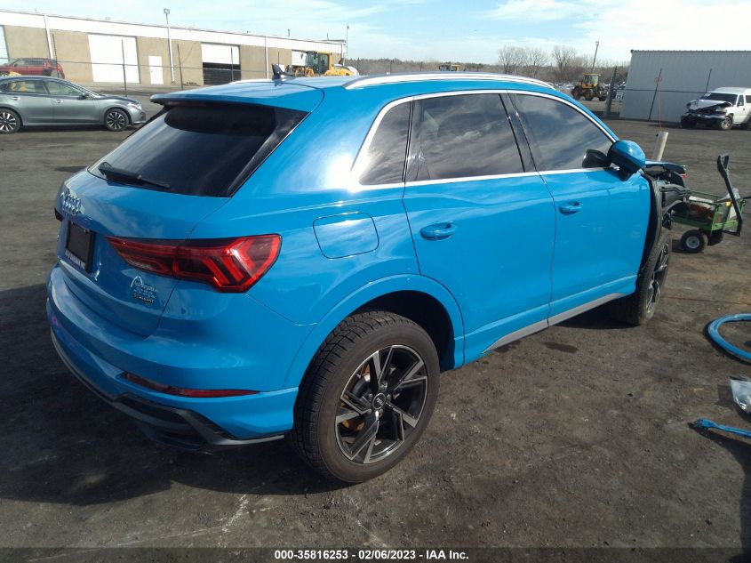 2021 AUDI Q3 S LINE PREMIUM VIN: WA1DECF35M1006103