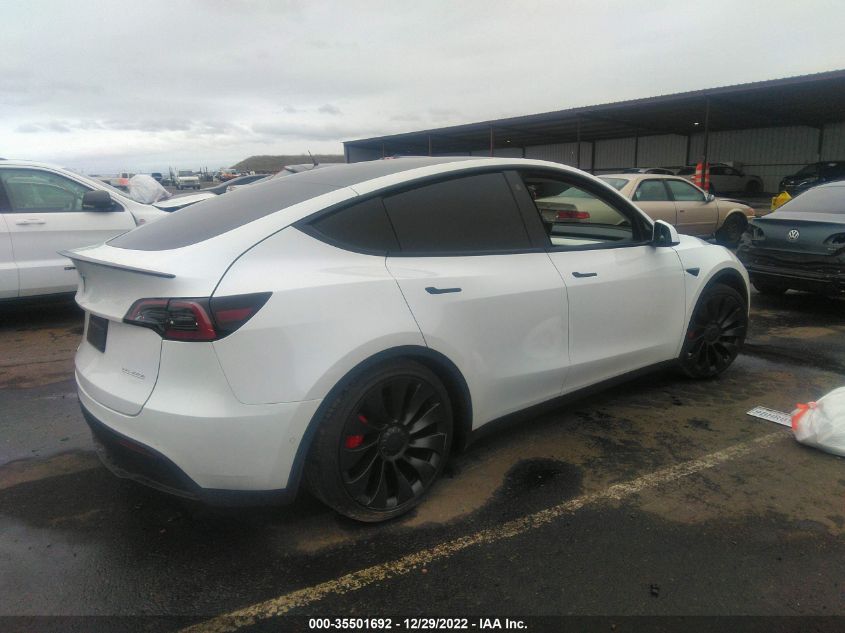 2022 TESLA MODEL Y PERFORMANCE VIN: 7SAYGDEF1NF389827