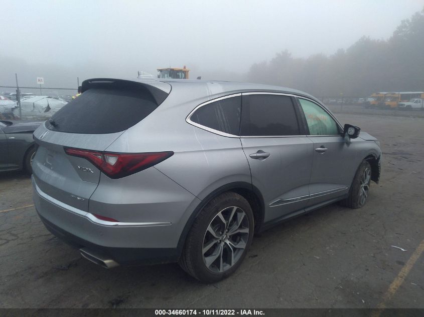 2022 ACURA MDX W/TECHNOLOGY PACKAGE VIN: 5J8YE1H43NL015035