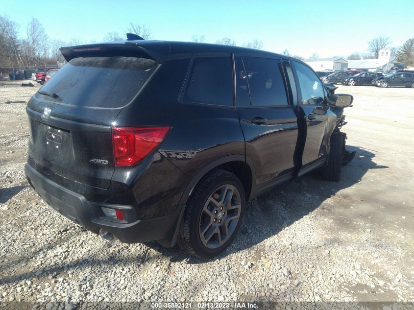 2022 HONDA PASSPORT EX-L VIN: 5FNYF8H56NB013859
