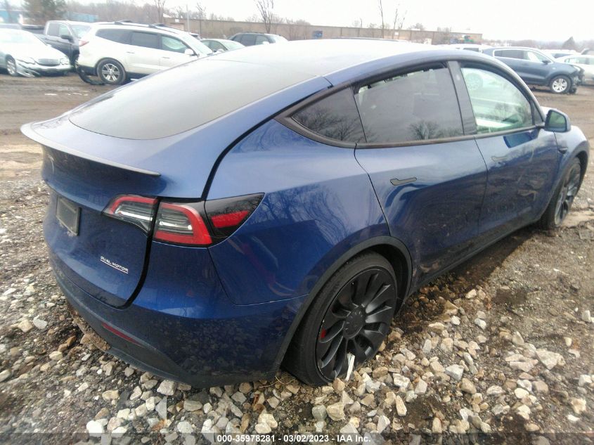 2022 TESLA MODEL Y PERFORMANCE VIN: 7SAYGDEF1NF397040
