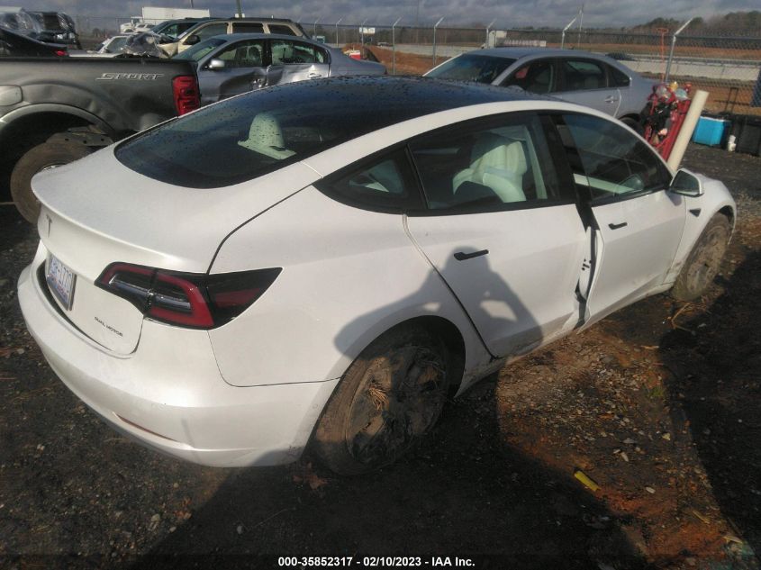 2022 TESLA MODEL 3 LONG RANGE VIN: 5YJ3E1EBXNF305528