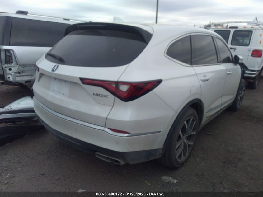 2022 ACURA MDX W/TECHNOLOGY PACKAGE VIN: 5J8YD9H43NL002268