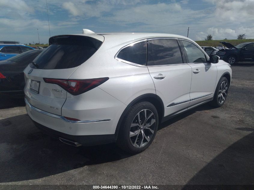 2022 ACURA MDX W/TECHNOLOGY PACKAGE VIN: 5J8YE1H45NL001010