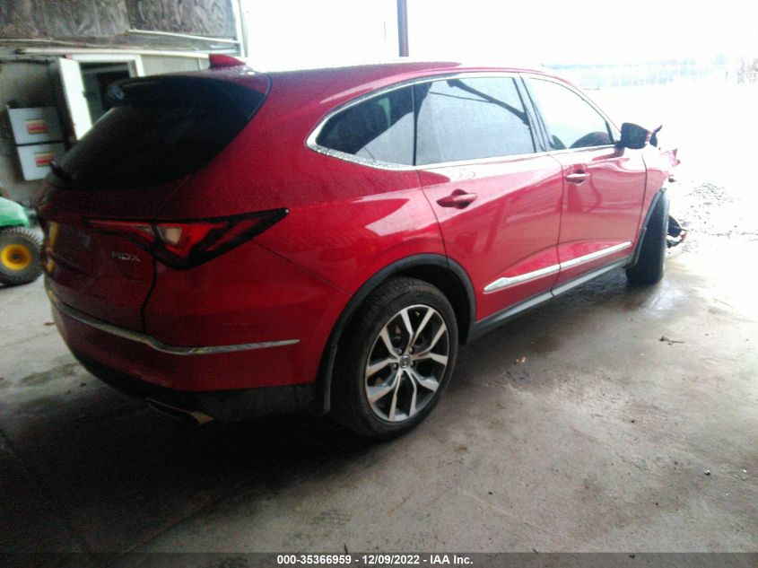 2022 ACURA MDX W/TECHNOLOGY PACKAGE VIN: 5J8YD9H41NL008232
