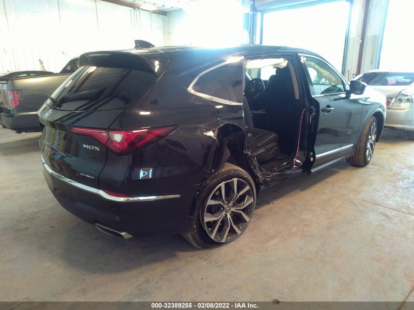 2022 ACURA MDX W/TECHNOLOGY PACKAGE VIN: 5J8YE1H4XNL006297