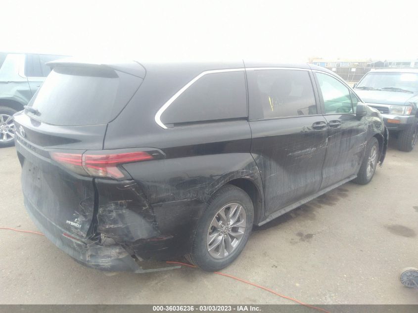 2022 TOYOTA SIENNA LE VIN: 5TDKRKEC1NS102456