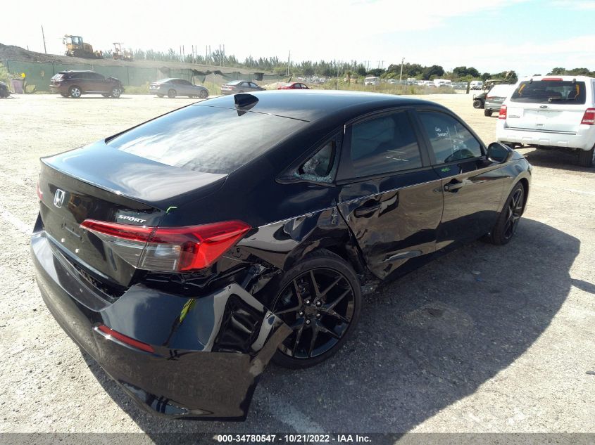2022 HONDA CIVIC SEDAN SPORT VIN: 2HGFE2F54NH599533