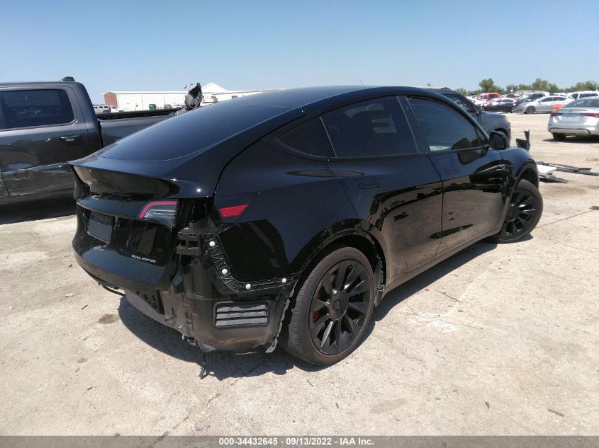 2021 TESLA MODEL Y LONG RANGE VIN: 5YJYGDEE8MF249731