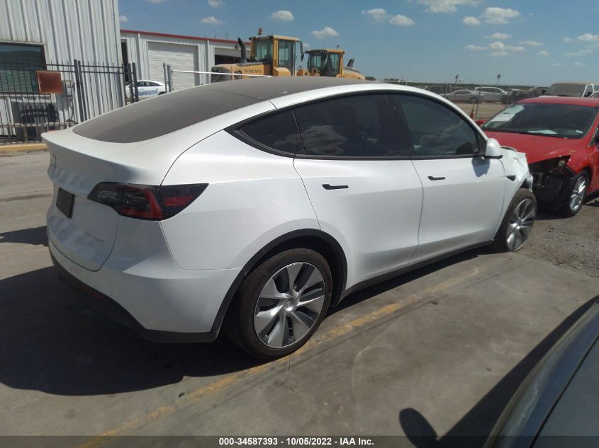 2022 TESLA MODEL Y LONG RANGE VIN: 7SAYGDEE9NF416845
