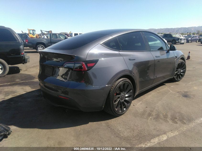 2022 TESLA MODEL Y PERFORMANCE VIN: 7SAYGDEF1NF406786