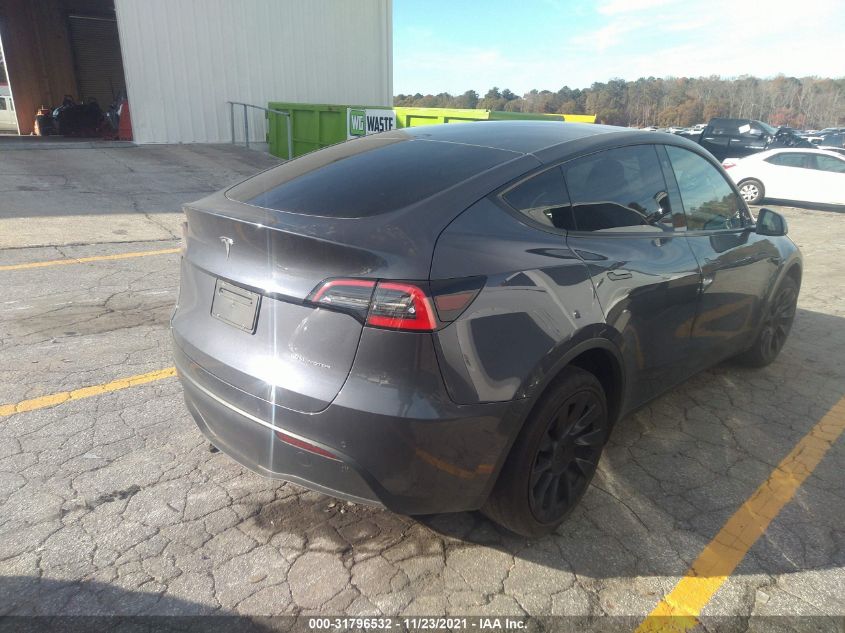 2021 TESLA MODEL Y LONG RANGE VIN: 5YJYGDEE2MF115460