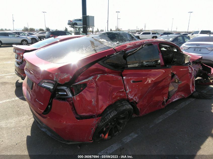 2022 TESLA MODEL Y LONG RANGE VIN: 7SAYGAEE7NF351220