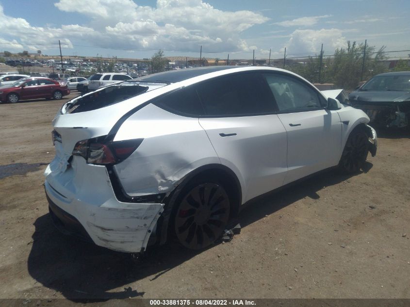 2022 TESLA MODEL Y PERFORMANCE VIN: 7SAYGDEF9NF404784